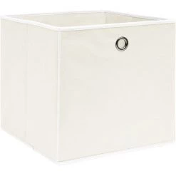 Topdeal Boîtes De Rangement 4 Pcs Blanc 32x32x32 Cm Tissu FF288349_FR -Petit rangement Soldes Magasin 46223604 3