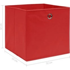 Topdeal Boîtes De Rangement 4 Pcs Rouge 32x32x32 Cm Tissu FF288361_FR -Petit rangement Soldes Magasin 46223610 5