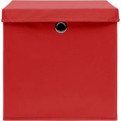Topdeal Boîtes De Rangement Et Couvercles 4 Pcs Rouge 32x32x32 Cm Tissu FF288362_FR -Petit rangement Soldes Magasin 46223611 5