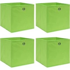 Topdeal Boîtes De Rangement 4 Pcs Vert 32x32x32 Cm Tissu FF288369_FR