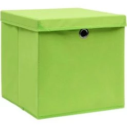 Topdeal Boîtes De Rangement Avec Couvercles 4 Pcs Vert 32x32x32cm Tissu FF288370_FR -Petit rangement Soldes Magasin 46223616 3