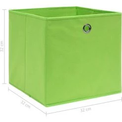 Topdeal Boîtes De Rangement 10 Pcs Vert 32x32x32 Cm Tissu FF288371_FR -Petit rangement Soldes Magasin 46223617 5