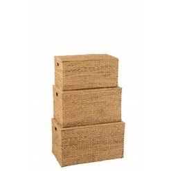 DANSMAMAISON Set De 3 Panier Rectangulaire Jacynthe D'Eau Naturel - L 77 X L 44 X H 41 Cm - Naturel -Petit rangement Soldes Magasin 46252048 3