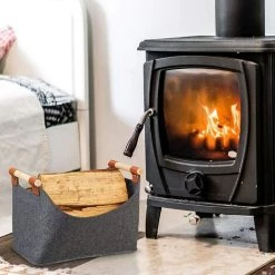 PERLE RARE Sac En Feutre, Panier Rangement, Pliable, Boîte Avec Anse, Gris Foncé 34*22*22cm -Petit rangement Soldes Magasin 46257597 2