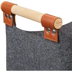 PERLE RARE Sac En Feutre, Panier Rangement, Pliable, Boîte Avec Anse, Gris Foncé 34*22*22cm -Petit rangement Soldes Magasin 46257597 5