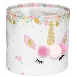 ATMOSPHERA FOR KIDS Lot De 2 Paniers Déco Enfant "Licorne" 30cm Blanc -Petit rangement Soldes Magasin 46300676 3