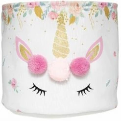 ATMOSPHERA FOR KIDS Lot De 2 Paniers Déco Enfant "Licorne" 30cm Blanc -Petit rangement Soldes Magasin 46300676 4