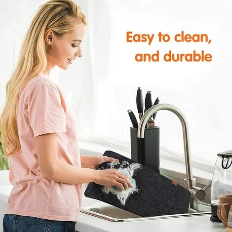 NORCKS Sets De Table En Feutre,24 Set De Table Lavable Imperméables Résistant à La Chaleur,Coaster Et Sacs à Couverts,Antidérapant,Facile Nettoyer,pour Dîners De Famille, Restaurants,Gris Foncé - Noir 5 NORCKS Sets De Table En Feutre,24 Set De Table Lavable Imperméables Résistant à La Chaleur,Coaster Et Sacs à Couverts,Antidérapant,Facile Nettoyer,pour Dîners De Famille, Restaurants,Gris Foncé - Noir – Image 3