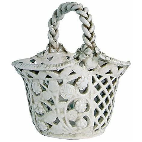 DAFNE ITALIAN DESIGN Panier Vase Porte-bon-bon Peint Et Fait à La Main En Céramique Artistique Par Castelli Italia - Code: FMA-04 Collection: Arte Dell-arredo - Arabesque Dimensions: Cm 19x15 - H Cm 20 Description: Panier Avec Poignée Tressée Blanc Antique Pour Salon Et Cuisi 3 DAFNE ITALIAN DESIGN Panier Vase Porte-bon-bon Peint Et Fait à La Main En Céramique Artistique Par Castelli Italia - Code: FMA-04 Collection: Arte Dell-arredo - Arabesque Dimensions: Cm 19x15 - H Cm 20 Description: Panier Avec Poignée Tressée Blanc Antique Pour Salon Et Cuisi