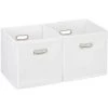 RELAXDAYS 2x Boîtes De Rangement, Sans Couvercle, Avec Poignée, Pliable, Panier En Tissu Carré, 30 Cm, Blanc -Petit rangement Soldes Magasin 46569004 1