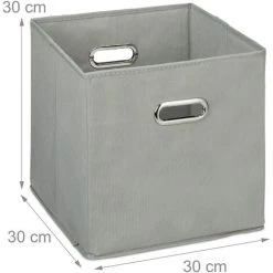 RELAXDAYS 2x Boîtes De Rangement, Sans Couvercle, Avec Poignée, Pliable, Panier En Tissu Carré, 30 Cm, Gris -Petit rangement Soldes Magasin 46569014 4