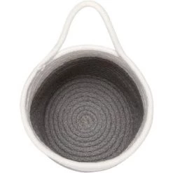 Kueatily Panier Suspendu En Corde De Coton (blanc Et Gris) -Petit rangement Soldes Magasin 46713274 2