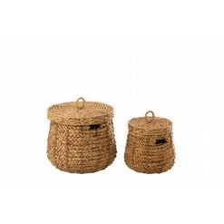DANSMAMAISON Set De 2 Panier Maurice Jacynthe D'Eau Naturel - L 52 X L 52 X H 43 Cm - Naturel -Petit rangement Soldes Magasin 46734315 3