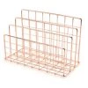 Trieuse De Courrier à 3 Fentes En Fil Métallique, Porte-revue Fichier Journaux Documents Bureau Étagère De Rangement Organisateur (Or Rose)，Starlight -Petit rangement Soldes Magasin 46775109 1
