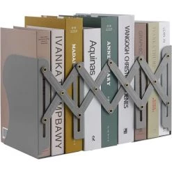 Serre-Livres Réglable En Métal, Serre-Livres Robustes, Serre-Livre Télescopique Pour Cuisine, Bureau, Ecole, Bibliothèque Pour Enfants (Gris)，Starlight