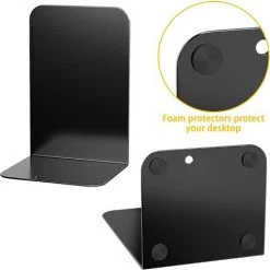 DKSFJKL Serre-livres Premium Serre-livres Pour étagères, Serre-livres En Métal, Support D'étagère, Bouchon De Livre Pour Bureau à Domicile, Serre-livres Noir 1 Paire -Petit rangement Soldes Magasin 46936994 4