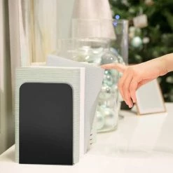 DKSFJKL Serre-livres Premium Serre-livres Pour étagères, Serre-livres En Métal, Support D'étagère, Bouchon De Livre Pour Bureau à Domicile, Serre-livres Noir 1 Paire -Petit rangement Soldes Magasin 46936994 5