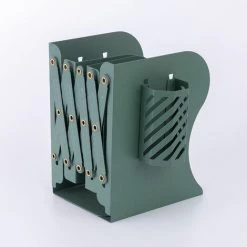 Serre-Livres En Métal Réglable En Fer, Serre-Livres Avec Porte-Stylo Pour La Maison, Le Bureau, L'école, La Bibliothèque (Vert)，Starlight