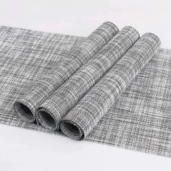 NORCKS Lot De 4 Sets De Table En PVC Antidérapant Résistant à La Chaleur - Lavables - Gris - Gris -Petit rangement Soldes Magasin 47155977 5