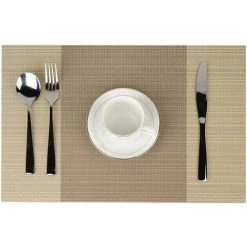 NORCKS Lot De 6 Sets De Table Beige Antidérapant Lavable En PVC 30 X 45 Cm, Résiste à La Chaleur Rigide Antitaches - Kaki -Petit rangement Soldes Magasin 47155982 3