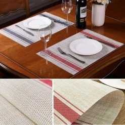 NORCKS Lot De 6 Sets De Tables PVC Lavables Antidérapant Résistant à L'usure à La Chaleur, Facile à Nettoyer Et Stocker, 45cmx30cm - Beige 9 NORCKS Lot De 6 Sets De Tables PVC Lavables Antidérapant Résistant à L'usure à La Chaleur, Facile à Nettoyer Et Stocker, 45cmx30cm - Beige -Petit rangement Soldes Magasin 47156028 3