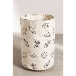 Panier En Coton Planet Kids SKLUM Coton - Blanc - Noir -Petit rangement Soldes Magasin 47309946 2