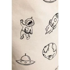 Panier En Coton Planet Kids SKLUM Coton - Blanc - Noir -Petit rangement Soldes Magasin 47309946 4