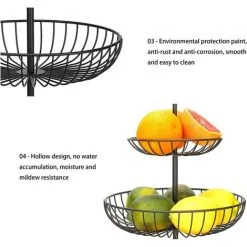 DEVENIRRICHE Panier à Fruits 3 Étages Avec Support De Comptoir à Fruits Séparable Pour Légumes, Collations, Articles Ménagers -Petit rangement Soldes Magasin 47507585 4
