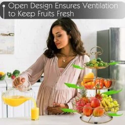 DEVENIRRICHE Corbeille à Fruits En Or Panier à Fruits 3 Étages Grand Panier A Fruits A Etages En Métal Corbeille De Fruits De Légumes Rangement Fruits 30 X 46 Cm Porte Fruits 3 Etages -Petit rangement Soldes Magasin 47507615 3