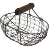 DEVENIRRICHE Métallique Corbeille De Fruits Avec Manche En Bois Minable Bol De Fruits Légumes Stand Titulaire Collations Pain Panier Pour Ferme Comptoir De Cuisine Décoration Noir -Petit rangement Soldes Magasin 47507627 1