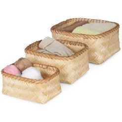 COMPACTOR Lot 3 X Panier De Rangement - Naturel -Petit rangement Soldes Magasin 47577734 4