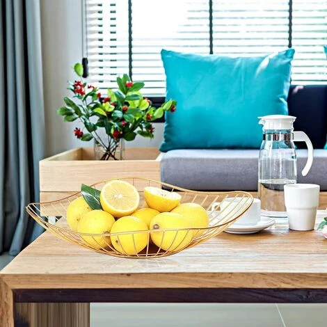 LONGZIMING Corbeille A Fruit, Corbeille Fruits Metal, Formes Géométriques Créatives De Paniers De Fruits Décoratifs En Métal Ménager Pour Le Stockage De Légumes, Collations, Pain Et Fruits (or) 5 LONGZIMING Corbeille A Fruit, Corbeille Fruits Metal, Formes Géométriques Créatives De Paniers De Fruits Décoratifs En Métal Ménager Pour Le Stockage De Légumes, Collations, Pain Et Fruits (or) – Image 3