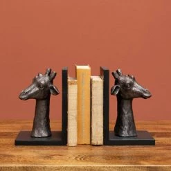 CHEHOMA Serre-livres Girafes 21x13x14cm - Bronze