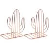 ELLE 2 Pcs Serre-Livres En Métal, Presse-Livres En Forme De Cactus Décoratif Titulaire Pour Rangement Livres Magazines De Bureau Maison Bibliothèque École -Petit rangement Soldes Magasin 47854173 1