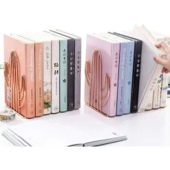 ELLE 2 Pcs Serre-Livres En Métal, Presse-Livres En Forme De Cactus Décoratif Titulaire Pour Rangement Livres Magazines De Bureau Maison Bibliothèque École -Petit rangement Soldes Magasin 47854173 3