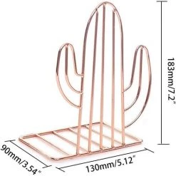 ELLE 2 Pcs Serre-Livres En Métal, Presse-Livres En Forme De Cactus Décoratif Titulaire Pour Rangement Livres Magazines De Bureau Maison Bibliothèque École -Petit rangement Soldes Magasin 47854173 5