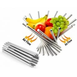 DKSFJKL Corbeille à Fruits En Acier Inoxydable, Design Bol à Fruits, Cadre En Métal, 38 X 26 Cm (argent) -Petit rangement Soldes Magasin 47939721 4