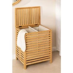 Panier à Linge En Bambou Lionel SKLUM Bambou Bambou - Bambou Bambou -Petit rangement Soldes Magasin 47950438 3