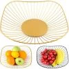GDRHVFD Corbeille A Fruits, 2 Pcs Panier À Fruit En Fil Métallique, Support Pour Fruits, Fruits Panier De Rangement, Rangement Pour Légumes, Collations, Fruits, Pain, 27.5 X 27.5 X 6.5 Cm(Noir + Or) -Petit rangement Soldes Magasin 47982800 1