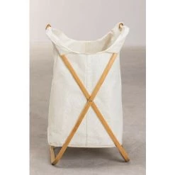 Panier à Linge Brais SKLUM Polyester - Bambou - Blanc Cassé -Petit rangement Soldes Magasin 48097953 4