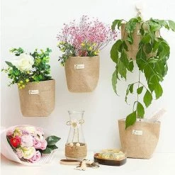 Panier De Rangement Pliable Avec Poignée, Panier De Rangement Coton Et Lin, Coton Lin Panier De Rangement Sac, 4 Couleurs, Pour Installer Des Cosmétiques 13*10*10CM Fontainebleau 4Pcs -Petit rangement Soldes Magasin 48221894 3