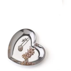Plateaux De Rangement Coeur En Plateau,Bijoux Plateau De Service En Acier Inoxydable Poli Assiette Décorative Plats De Rangement 10*10*1.1cm Fontainebleau 3Pcs -Petit rangement Soldes Magasin 48221902 5