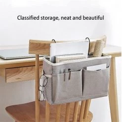 Organisateur De Lit à Crochet Fontainebleau, Sac De Rangement Suspendu Au Chevet, Poche Pour Lit Superposé, Pour Maison, Bureau, Dortoir D'école, Peut Stocker IPad, Magazines, Télécommande, Livres -Petit rangement Soldes Magasin 48221948 4