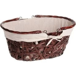 ABCRITAL Panier Ovale Grande Taille En Osier Marron Avec Tissu Beige, Anses Rabattables 9 ABCRITAL Panier Ovale Grande Taille En Osier Marron Avec Tissu Beige, Anses Rabattables -Petit rangement Soldes Magasin 48401608 3