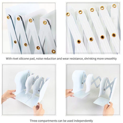 ASUPERMALL Serre-Livres Rétractables En Métal, Support De Livre Télescopique, Réglable De 10,5 Cm à 43 Cm, Blanc - Blanc 4 ASUPERMALL Serre-Livres Rétractables En Métal, Support De Livre Télescopique, Réglable De 10,5 Cm à 43 Cm, Blanc - Blanc – Image 2