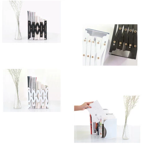 ASUPERMALL Serre-Livres Rétractables En Métal, Support De Livre Télescopique, Réglable De 10,5 Cm à 43 Cm, Blanc - Blanc 5 ASUPERMALL Serre-Livres Rétractables En Métal, Support De Livre Télescopique, Réglable De 10,5 Cm à 43 Cm, Blanc - Blanc – Image 3