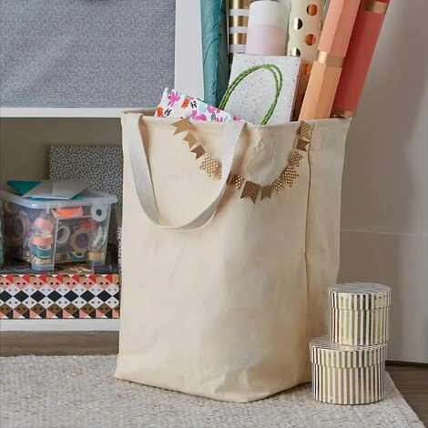 CADEAU Panier De Rangement En Tissu Cube Haut Naturel Blanc 6 CADEAU Panier De Rangement En Tissu Cube Haut Naturel Blanc – Image 4