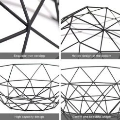 DEVENIRRICHE Corbeille Fruits Design, Bol De Fruits, 1 Pièce Panier à Fruits Metal, Fait De Fil De Fer Durable, Sûr Et Non Toxique, Conception De Lignes Géométriques, Pour Fruits, Pain, Collations (dor) 9 DEVENIRRICHE Corbeille Fruits Design, Bol De Fruits, 1 Pièce Panier à Fruits Metal, Fait De Fil De Fer Durable, Sûr Et Non Toxique, Conception De Lignes Géométriques, Pour Fruits, Pain, Collations (dor) -Petit rangement Soldes Magasin 48883213 3