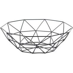 DEVENIRRICHE Corbeille Fruits Design, Bol De Fruits, 1 Pièce Panier à Fruits Metal, Fait De Fil De Fer Durable, Sûr Et Non Toxique, Conception De Lignes Géométriques, Pour Fruits, Pain, Collations (dor)