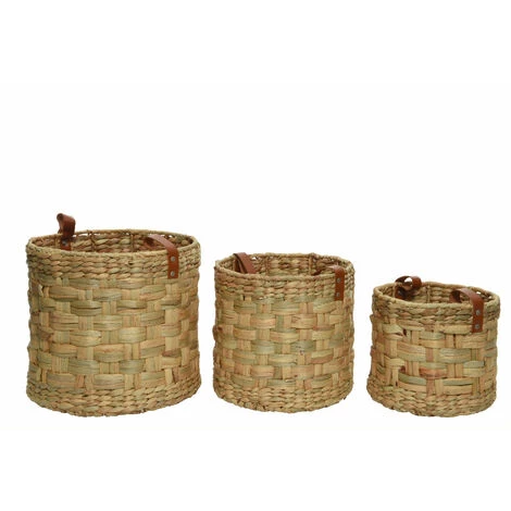 NOSENVIESDECO Lot De 3 Paniers Tressés En Jacinthe D'eau - Nos Envies Déco - Naturel 5 NOSENVIESDECO Lot De 3 Paniers Tressés En Jacinthe D'eau - Nos Envies Déco - Naturel – Image 3